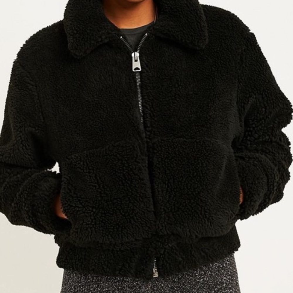 H&M Black Teddy Jacket
